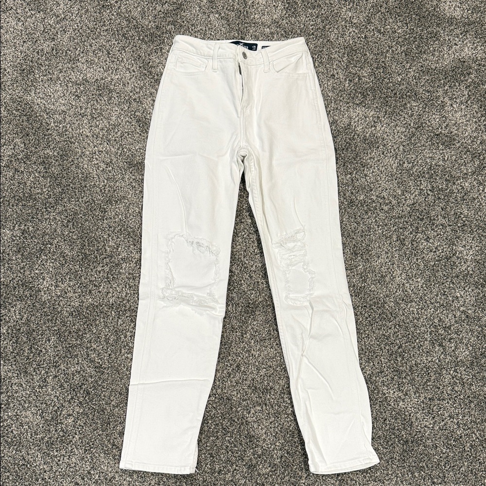 Hollister Women's High Rise White Jeans